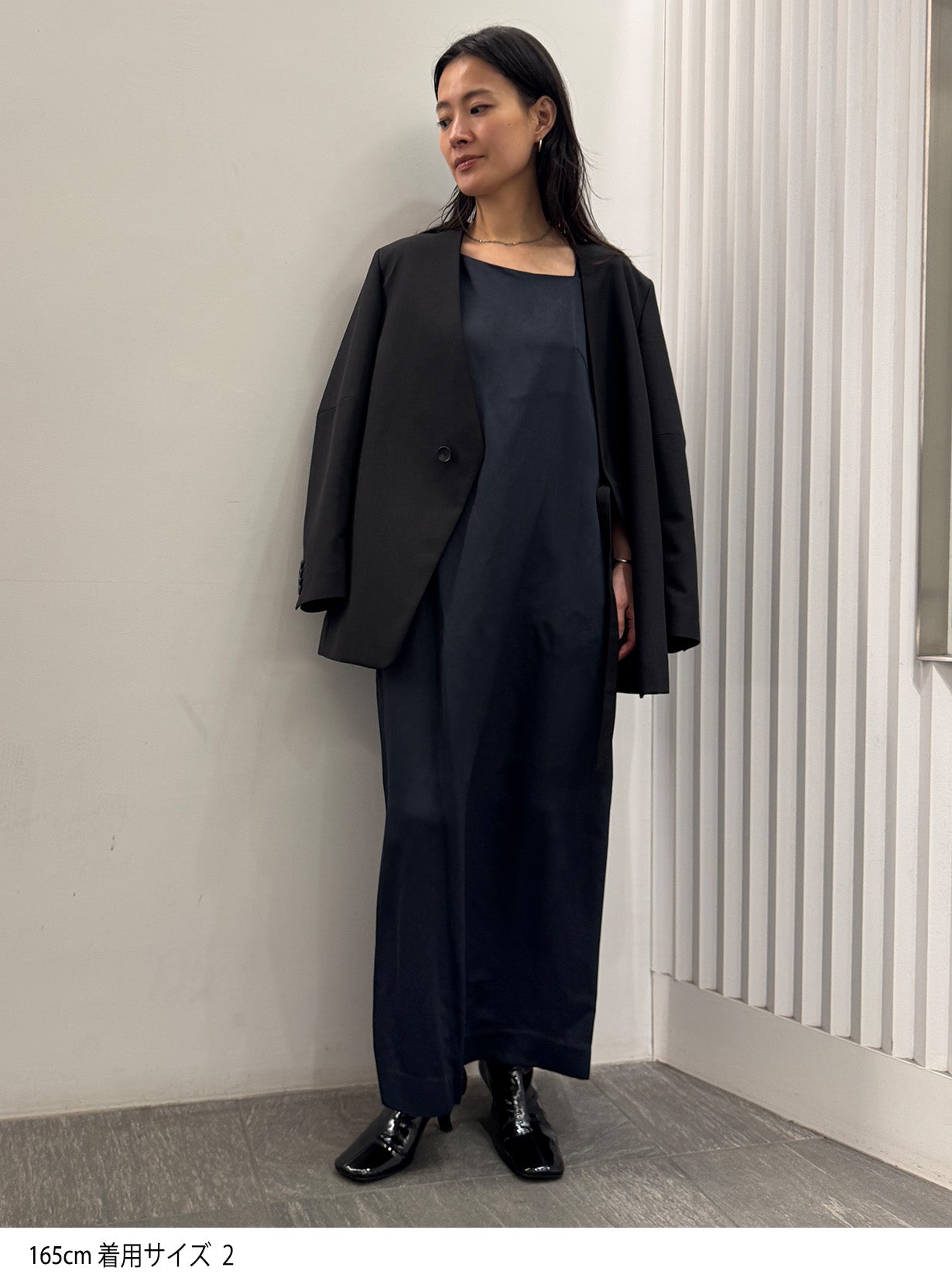 ダブルサテンストレートワンピース