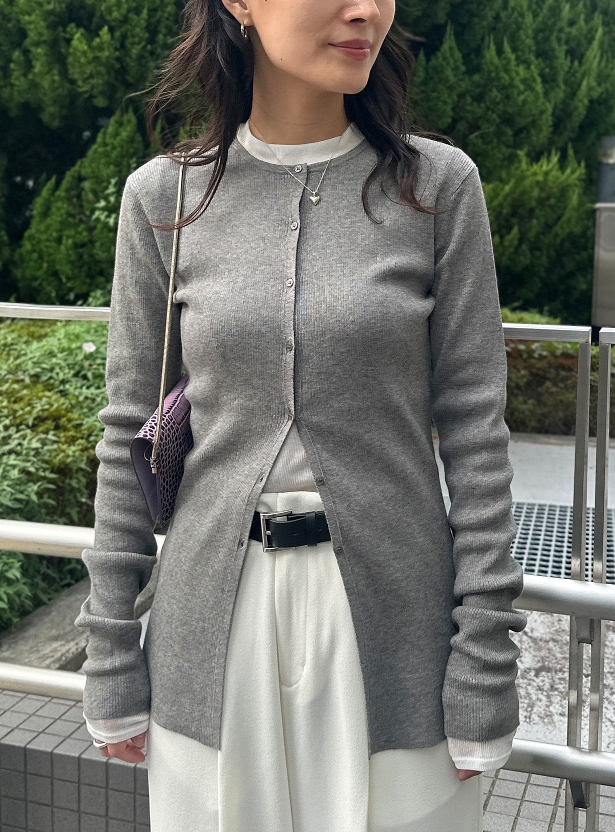 ｒヤクコットンリブカーディガン