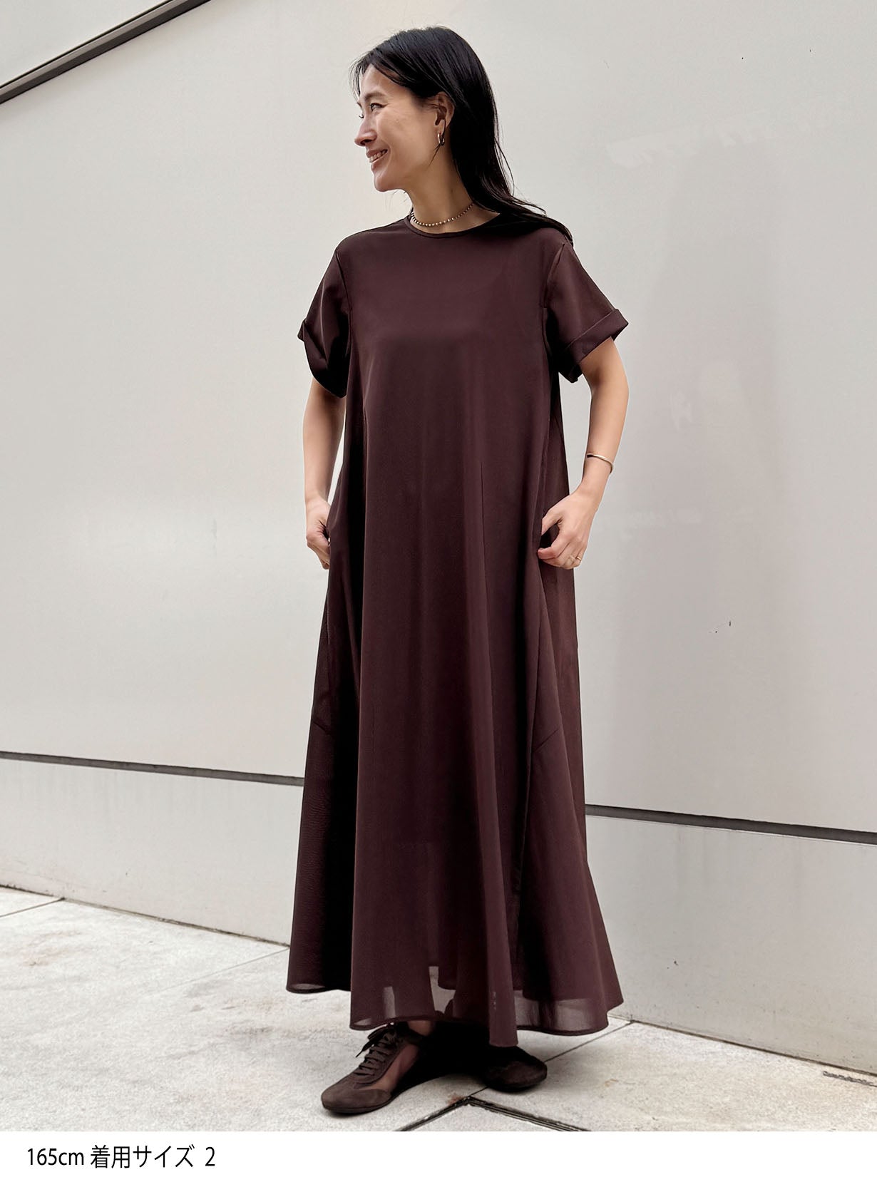 メッシュロングドレス