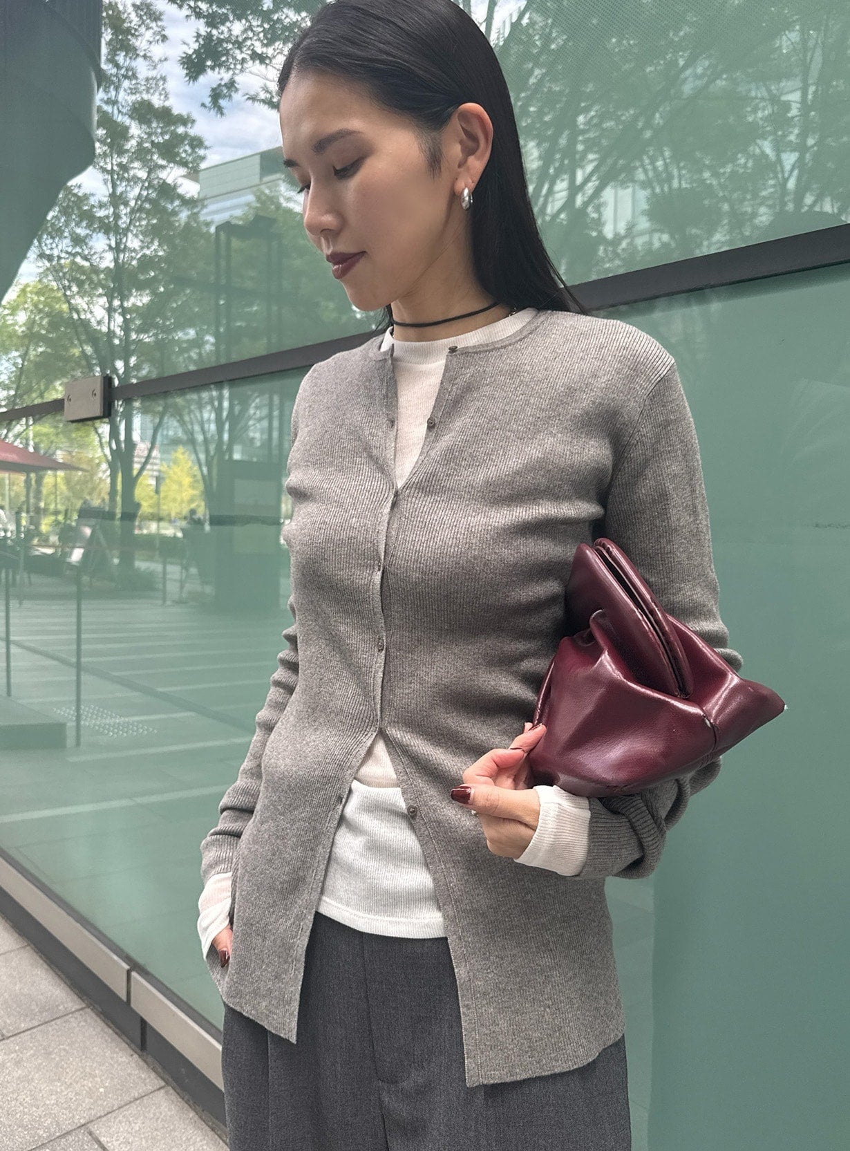 ｒヤクコットンリブカーディガン