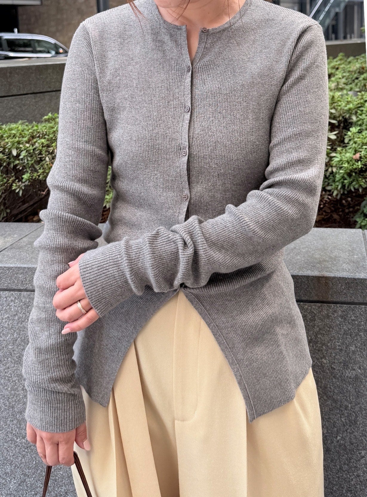 ｒヤクコットンリブカーディガン