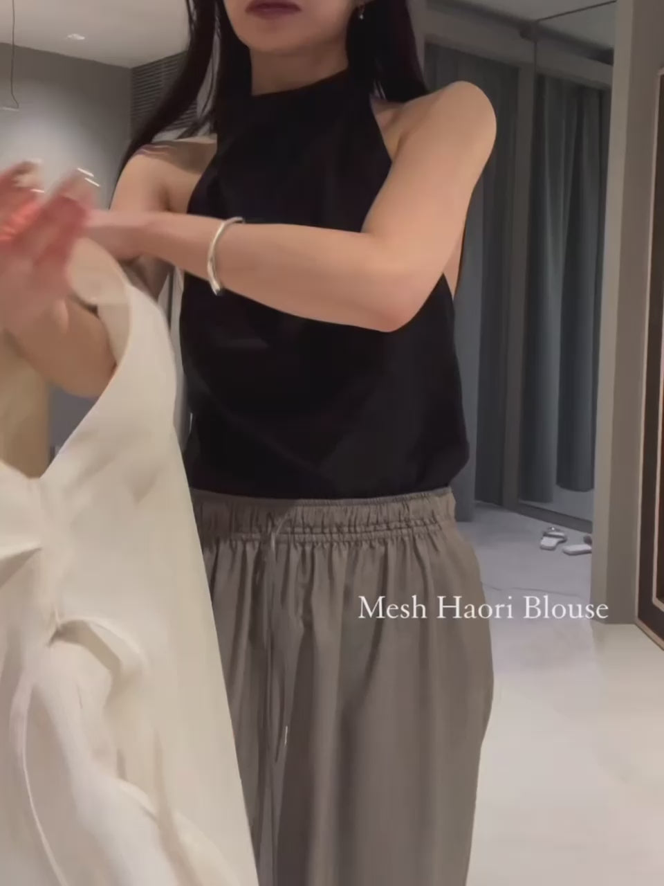 メッシュハオリブラウス