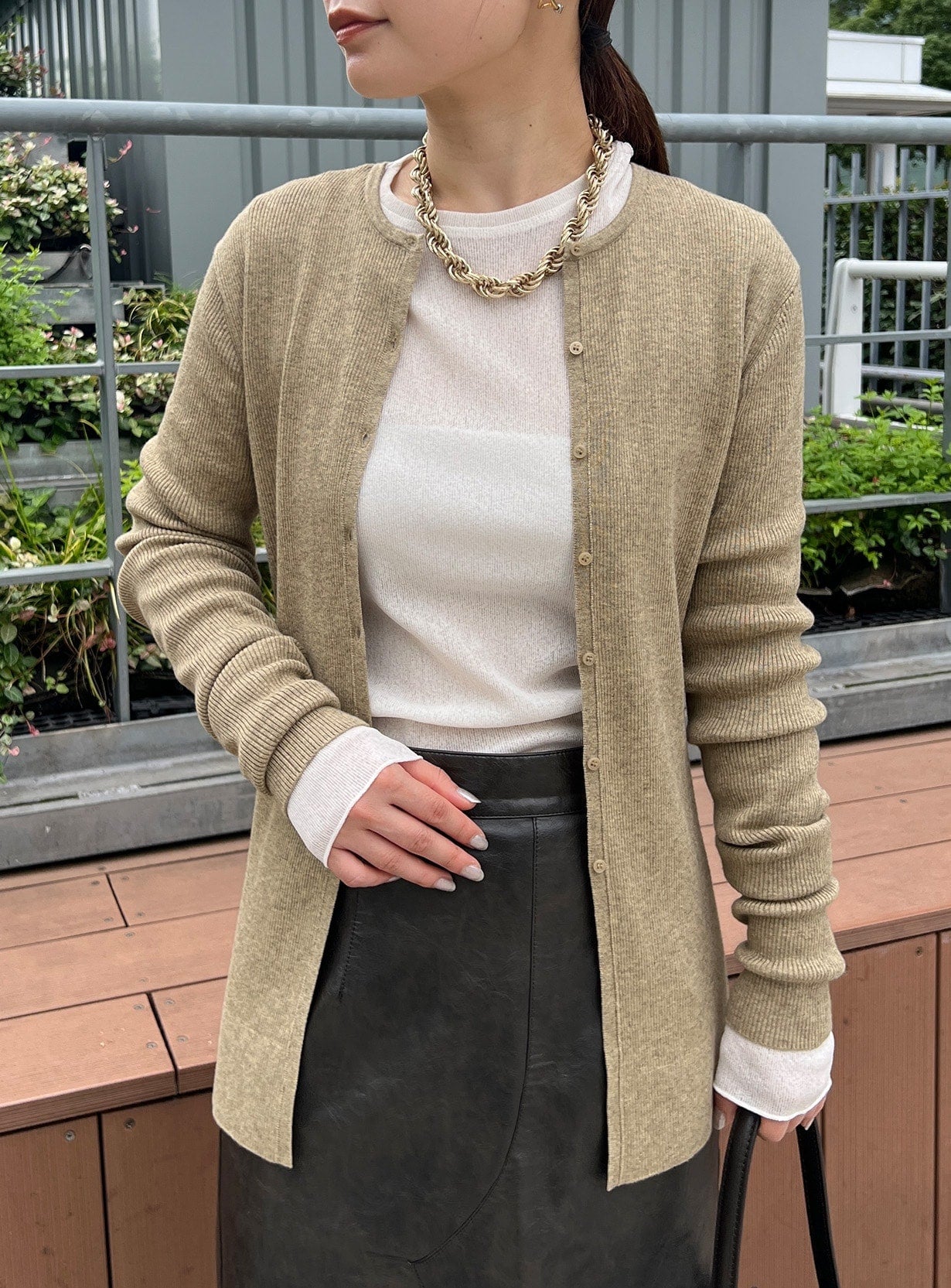 ｒヤクコットンリブカーディガン