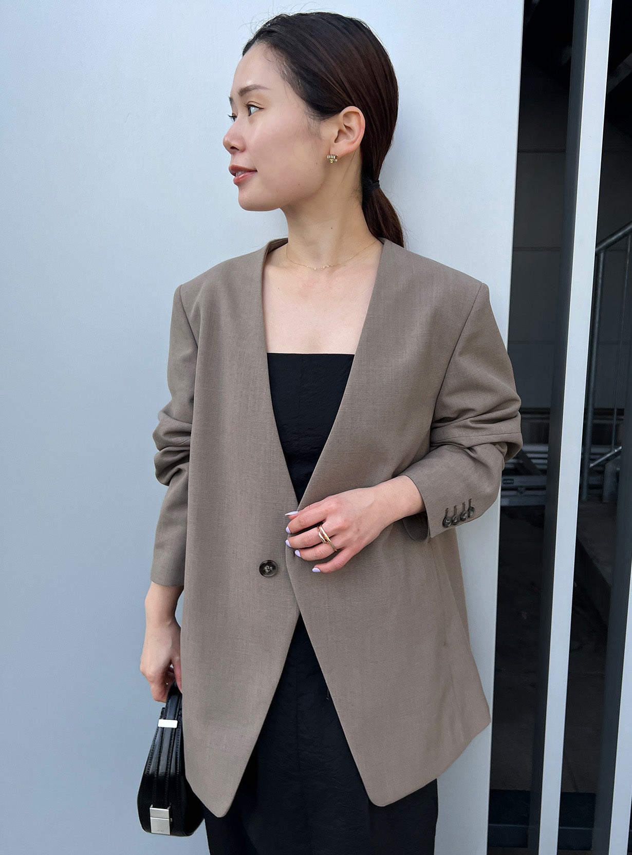 ｒカラーレスワイドショルダージャケット