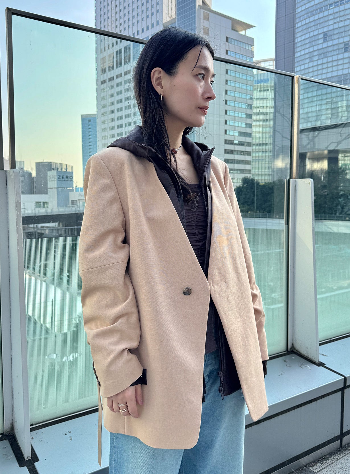 ｒカラーレスワイドショルダージャケット