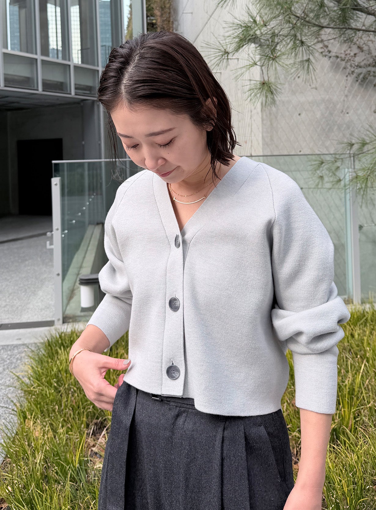 ダブルフェイスニットカーディガン