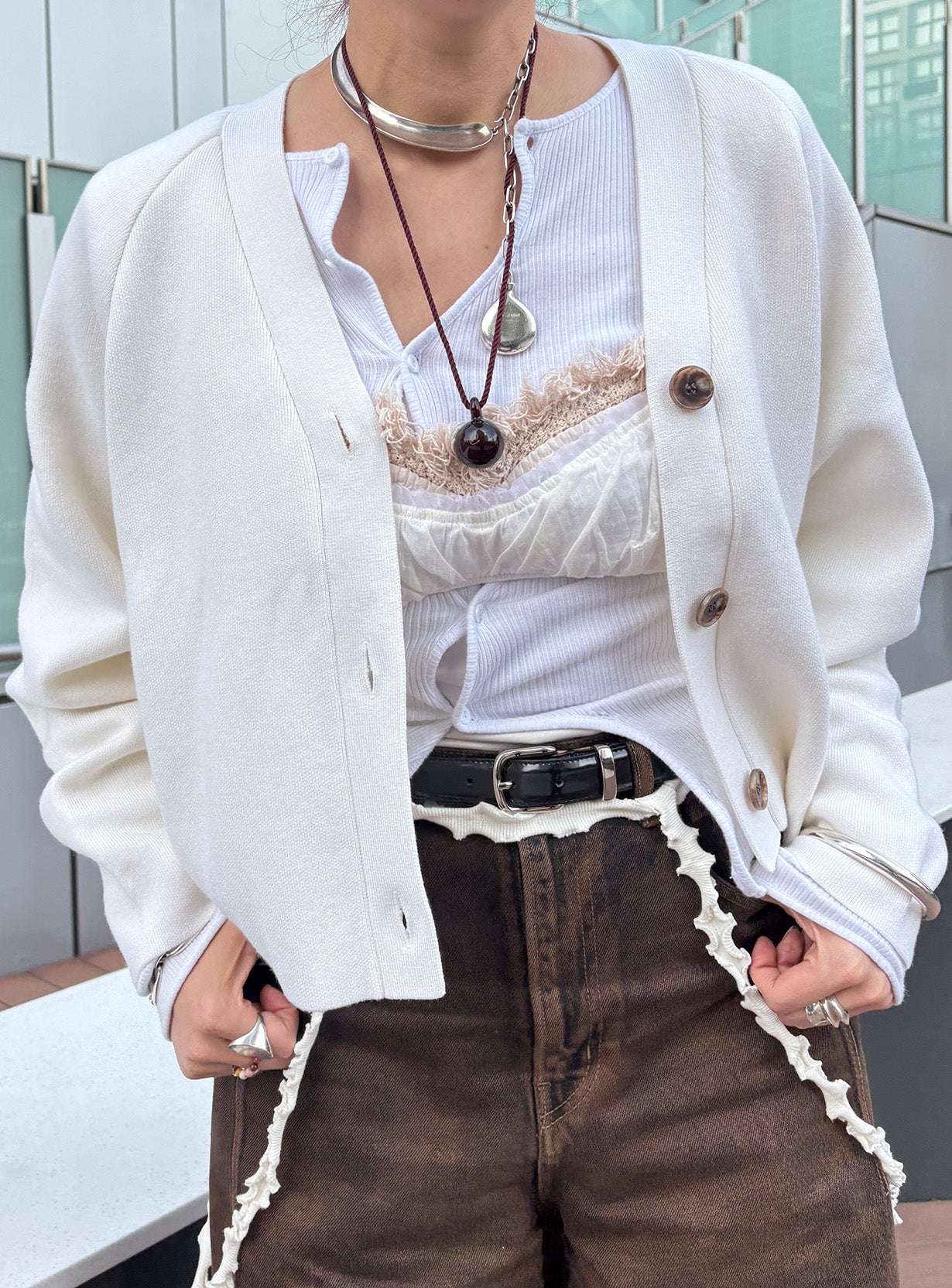 ダブルフェイスニットカーディガン