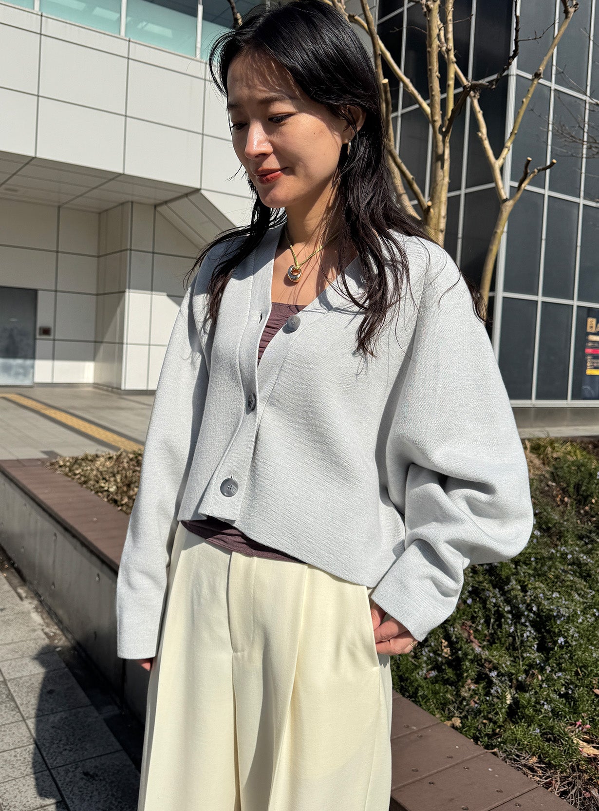 ダブルフェイスニットカーディガン