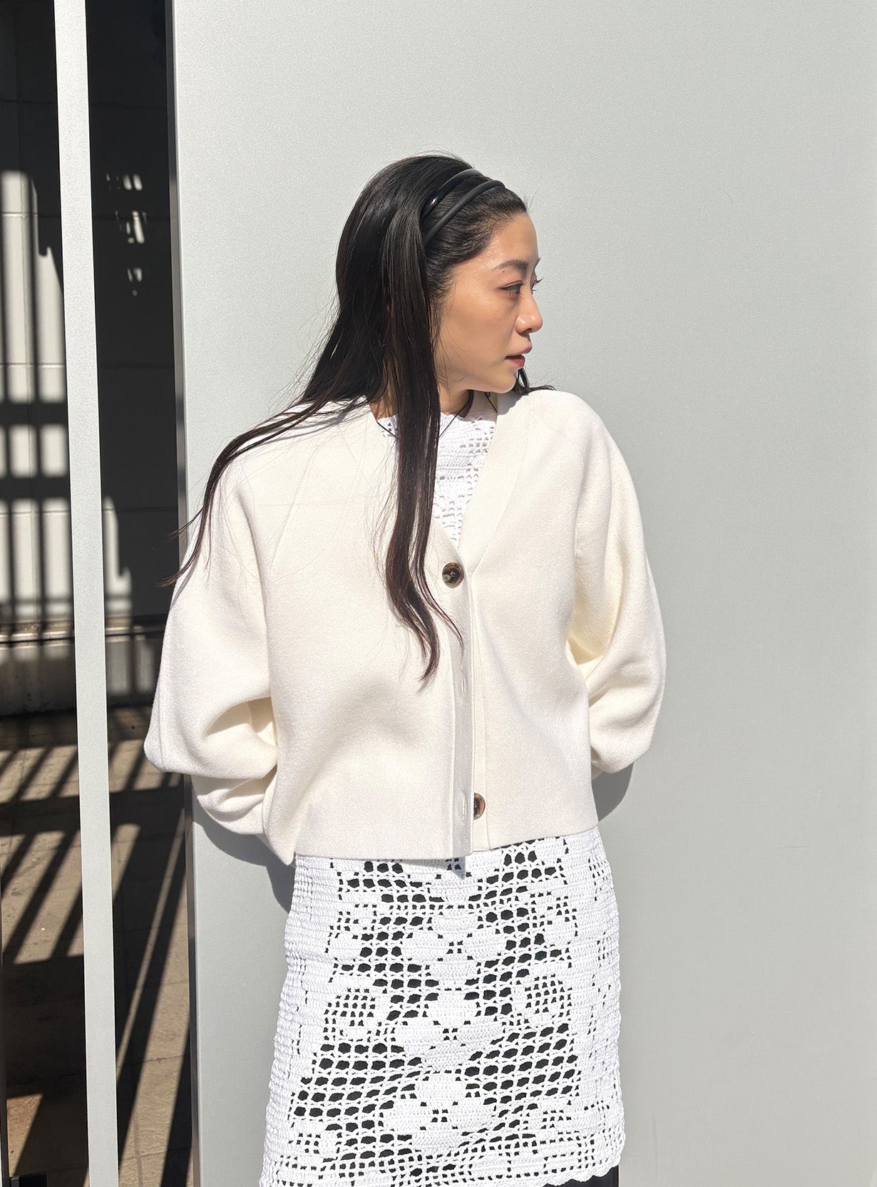 ダブルフェイスニットカーディガン