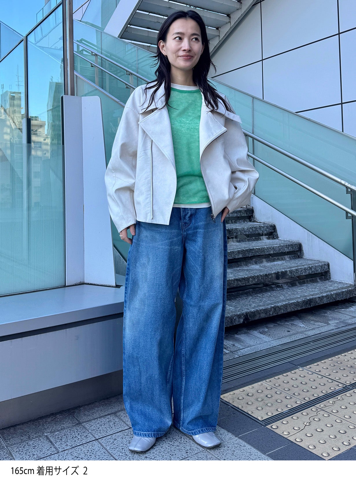 ｒフェイクレザーライダースブルゾン