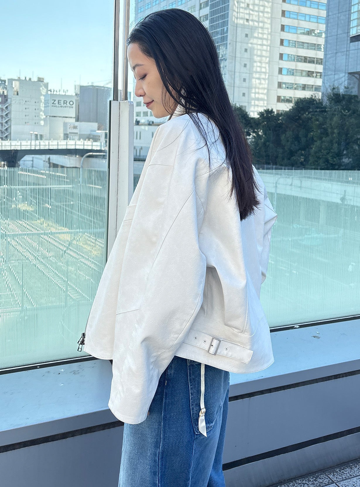 ｒフェイクレザーライダースブルゾン