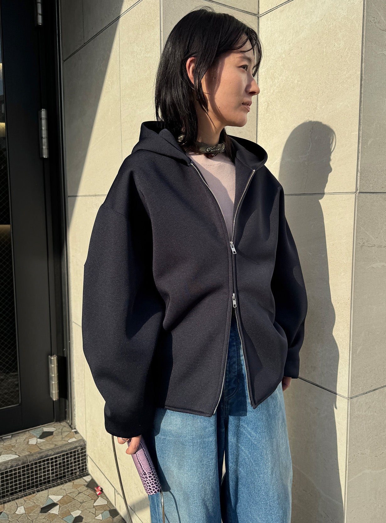 r リサイクルポリエステルフーディー