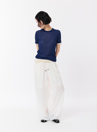 rカットジャガードパンツ