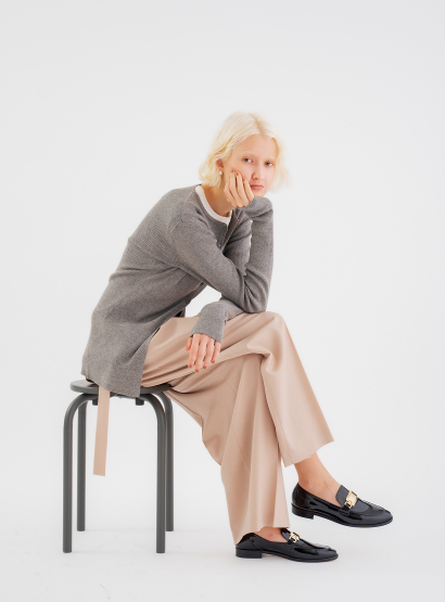 rフラノワイドレッグパンツ