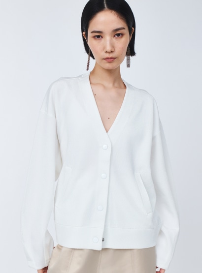 rメタルヤーンニットブルゾン