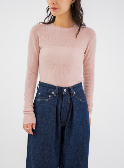 rカシミヤリブプルオーバー