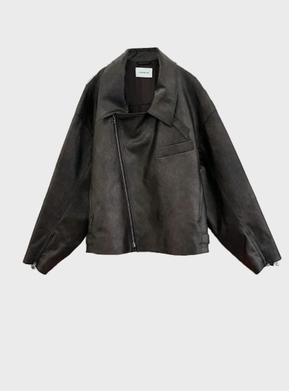 ｒフェイクレザーライダースブルゾン