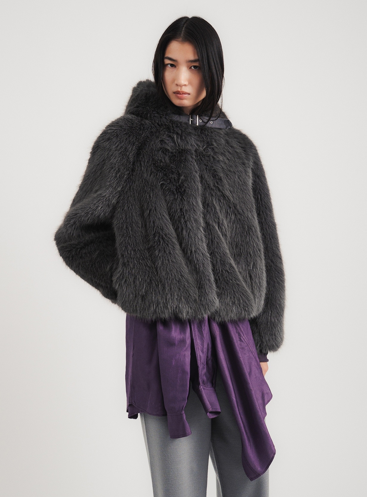 STUNNING LURE フェイクレザーファー付きブルゾン STUNNING LURE - スタニングルアー 定価42900円 2023新作 フェイク