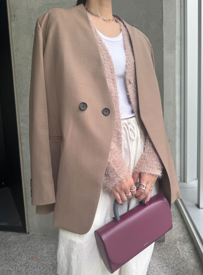 rベルテッドカラーレスジャケット | STUNNING LURE | STUNNING LURE